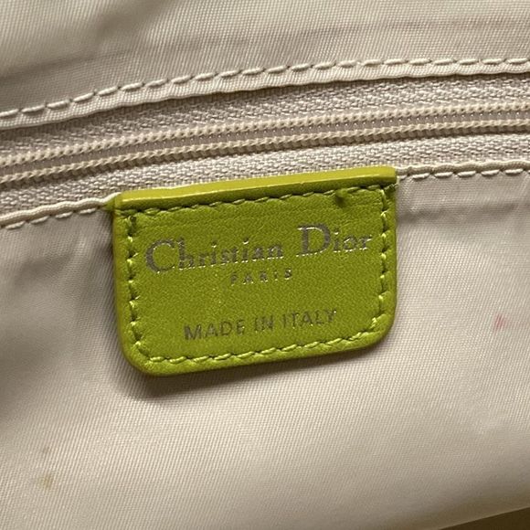 Dior/christian Dior Handbag Trotter Light Green Ribbon Leather - Picture 8 of 15